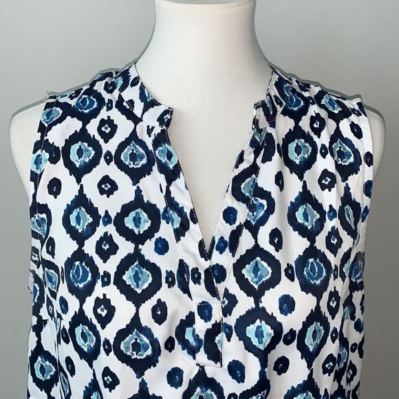 Mud Pie Sleeveless V Neck Tunic Blouse Sz M - Picture 2 of 7